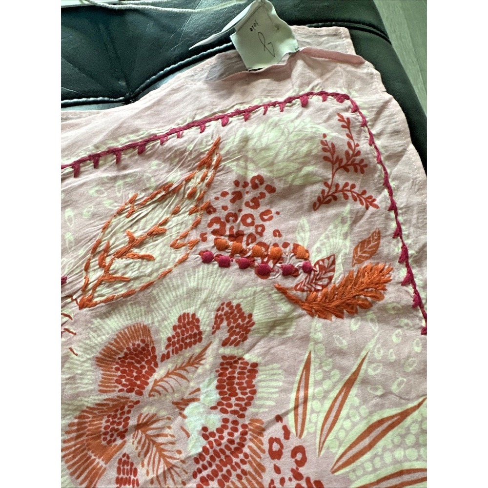 JOIE 40 X 70 Embroidered Floral Multi Purpose Scarf Sarong Wrap Pink - Picture 3 of 6